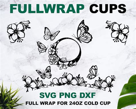 103 Butterfly Starbucks Cup Wrap Svg Free SVG PNG EPS DXF File - Best
