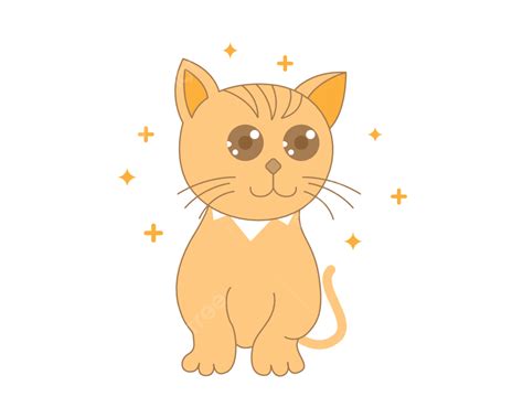 Gambar Grafik Kartun Kucing Kucing Kucing Oranye Menyenangkan Png