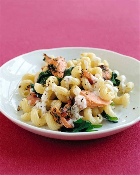 Watch martha prepare a cold pasta salad with sauteed leeks, corn, cherry tomatoes, and fresh basil. Salmon Pasta Recipe & Video | Martha Stewart