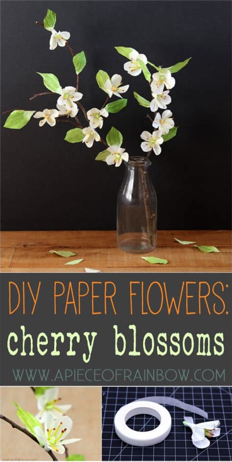 Diy Paper Cherry Blossom Branches A Piece Of Rainbow