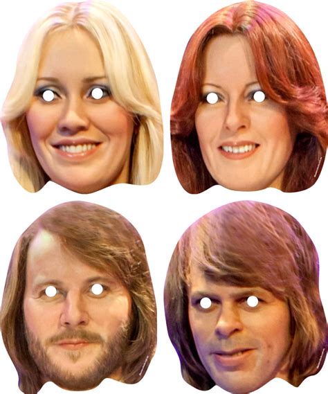 Abba Celebrity Face Masks Set Of 4 Lifesizecutouts