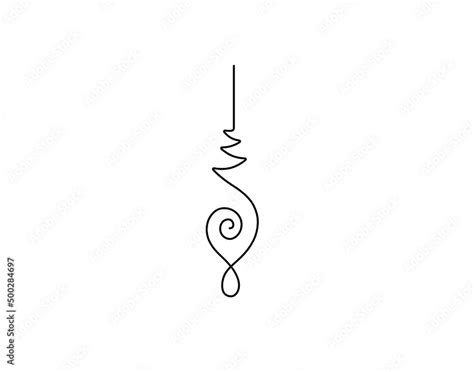 Vector Isolated Unalome Sacred Buddhist Line Hand Drawn Symbol Stock