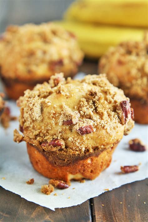 In large bowl, mix mashed bananas, melted and cooled butter, 1 cup sugar, the egg, milk and vanilla to combine. Banana Bread Streusel Muffins - The Tasty Bite