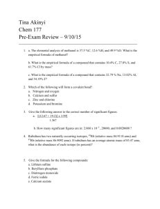 1) how many moles are in 15 grams of lithium? Mole Calculation Practice Worksheet Name_____________________