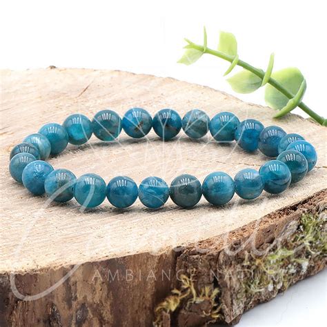 Pierres Et Perles D Apatite Bleue Bracelets En Apatite Bleue Camille