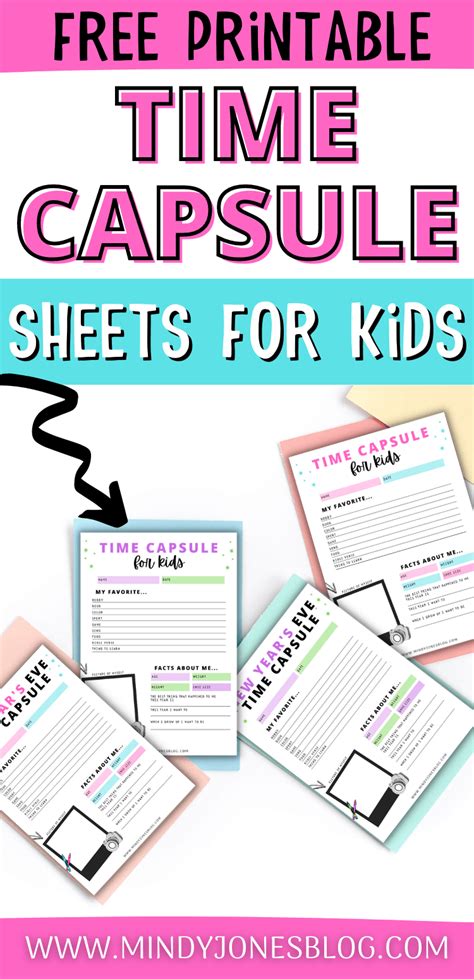 Free Printable Time Capsule Sheets For Kids Mindy Jones Blog