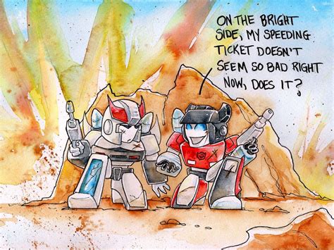 Prowl And Sideswipe Speeding Ticket Transformers Prime Funny Transformers Artwork