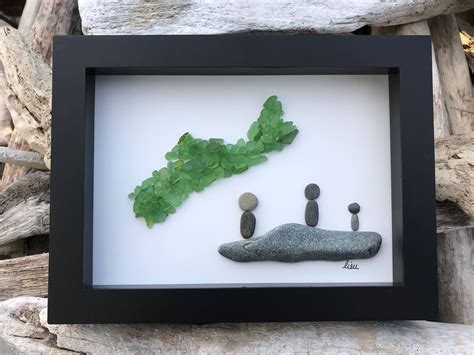 Nova Scotia Sea Glass Map Artwork Genuine Sea Glass Nova Scotia Adventure By