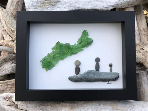 Nova Scotia Sea Glass Map Artwork Genuine Sea Glass Nova Scotia