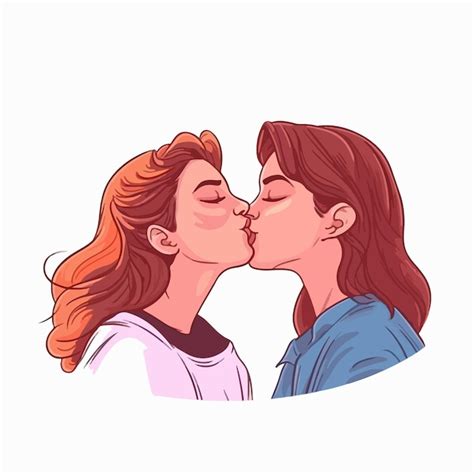 retrato de una pareja lesbiana siendo amorosa y feliz dos chicas gay besándose el concepto de