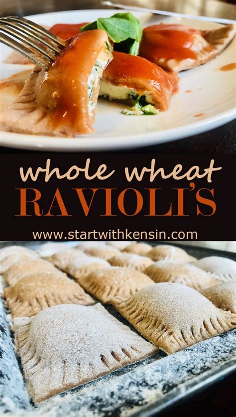 Make a hollow in the center, and pour in the olive oil. These raviolis are made with a healthy whole wheat dough ...