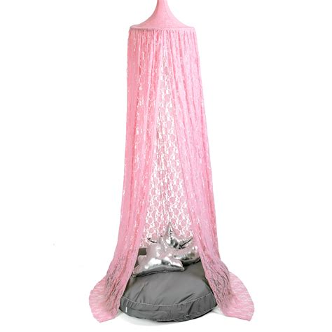 And suitable for high or low ceilings. Hanging Tent Canopy - Lace Pink - Moocachoo
