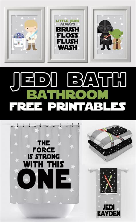 The darth vader poster on the roof is impressive. The force is strong with this bathroom! cute star wars ...