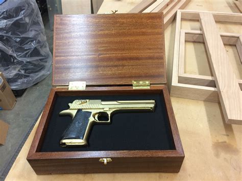Hand Made Pistolgun Display Case Wood And Glass Sapele Exotic