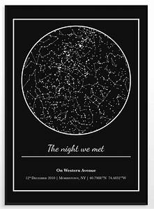 Personalized Night Sky Star Map The Night We Met Custom Gift For