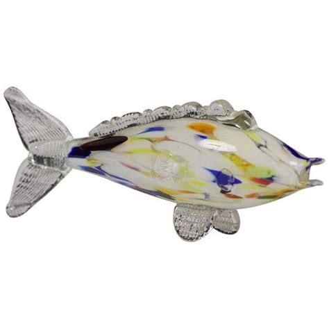 Multi Colored Murano Glass Fish Sculpture At 1stdibs