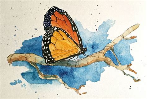 Monarchbutterfly Contemporarywatercolorpaintingartprint