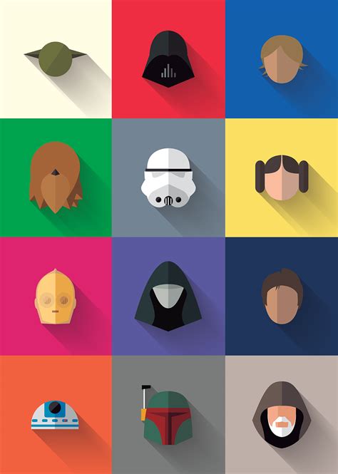 Star Wars Long Shadow Flat Design Icons On Behance