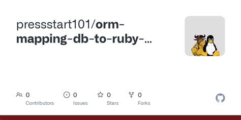 Github Pressstart101orm Mapping Db To Ruby Object Lab Immersive Alum