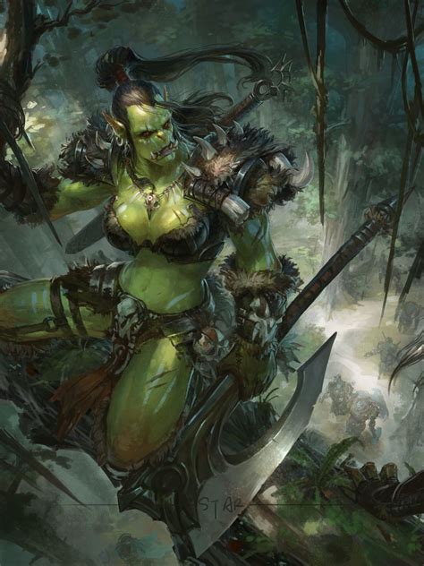 Female Orc Warrior 1181×1575 Warcraft Art Fantasy Character Design Fantasy Artwork