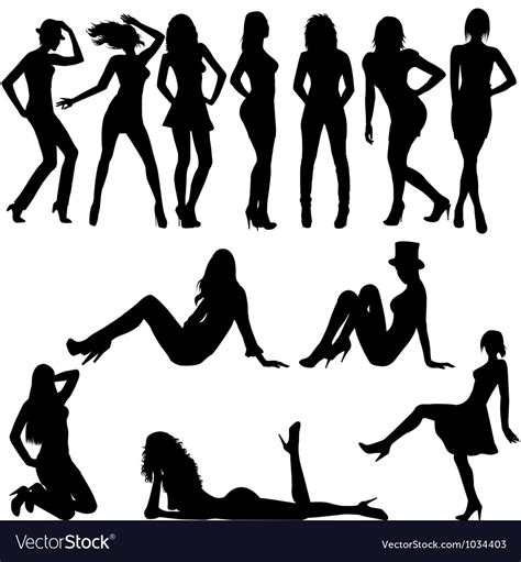 Set Of Sexy Women Silhouettes Royalty Free Vector Image