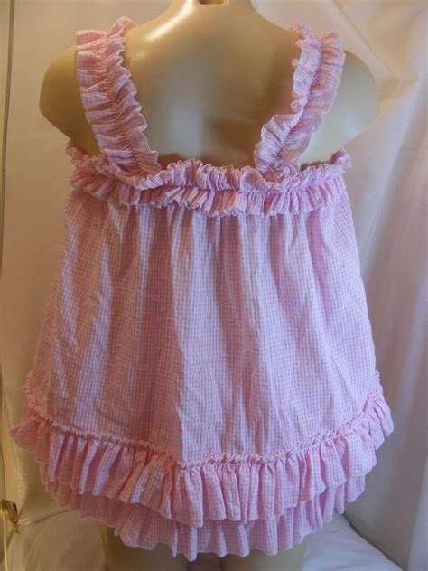 Sissy Adult Baby Pink Summer Dress Pinafore Gingham Top Etsy