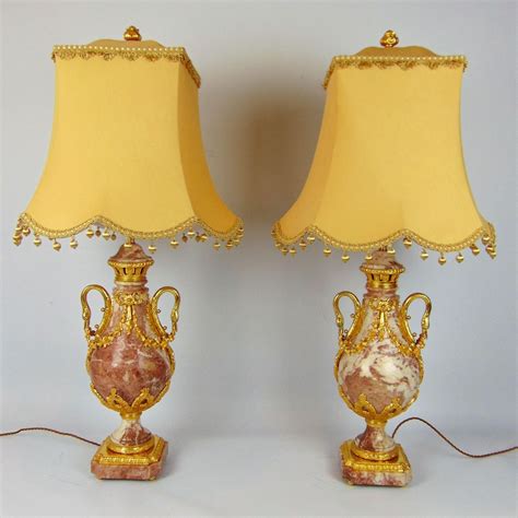 A Fine Pair Of Large Marble Lamps Antique Lighting Hemswell Antique
