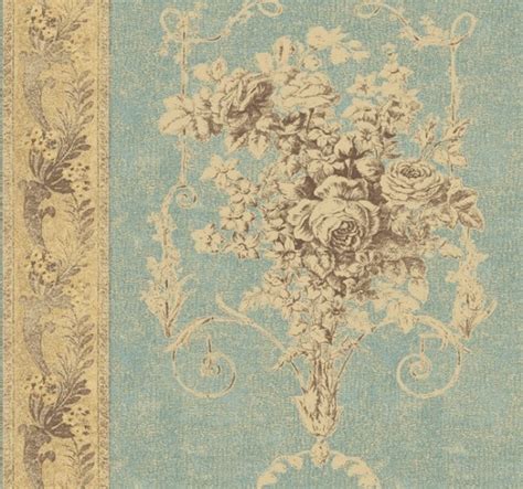 Free Download Wallpaper Sample Ronald Redding French Floral In Blue