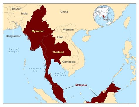 Map Of Thailand And Myanmar The World Map