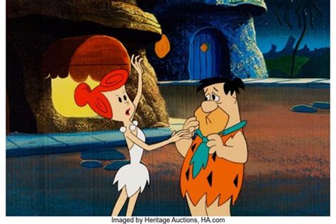 The Jetsons Meet The Flintstones Fred Flintstone And Wilma Flintstone Production Cel Setup
