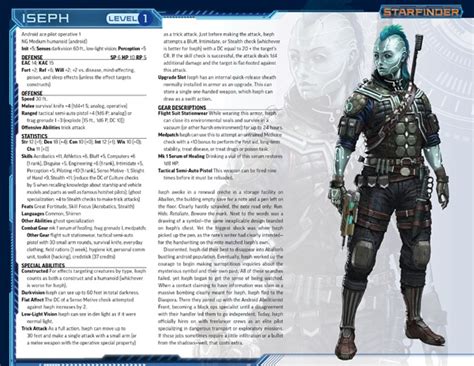 Community Use Package Starfinder Society Pregenerated Characters