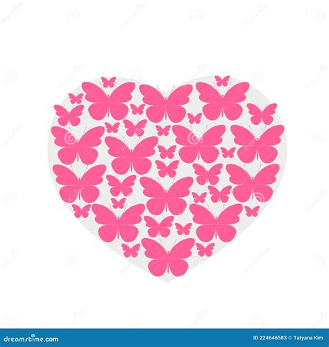 A Heart Of Butterflies Vector Illustration Stock Vector Illustration