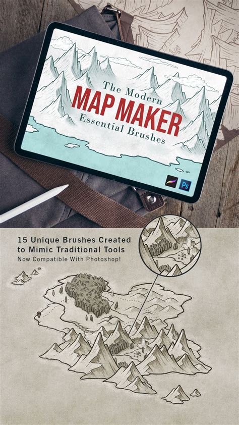 The Modern Map Maker Essential Brushes Procreate And Photoshop