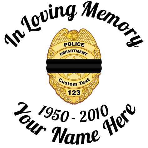 In Loving Memory Police Badge With Black Band Sticker