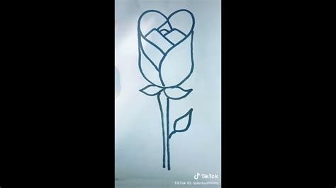 Cara Menggambar Bungah Mawar Dengan Mudah Youtube