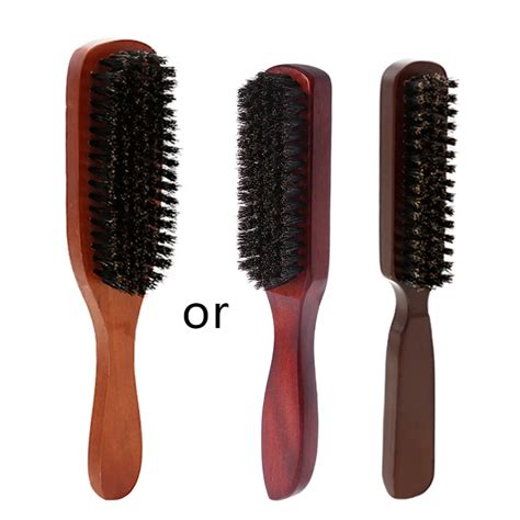 New 2018 Men Wood Handle Hair Brush Boar Bristle Beard Comb Hair Brush