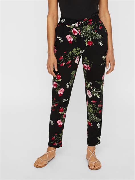 Loose Floral Pattern Pants Yesno Pw2 Women Casual Cropped Pants Loose
