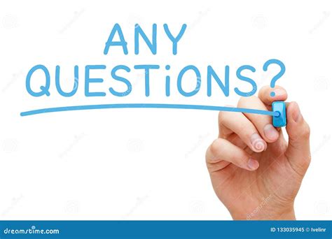 Any Questions Handwritten With Blue Marker Stock Image Image Of