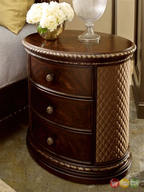 gables  drawer antique dark cherry oval nightstand