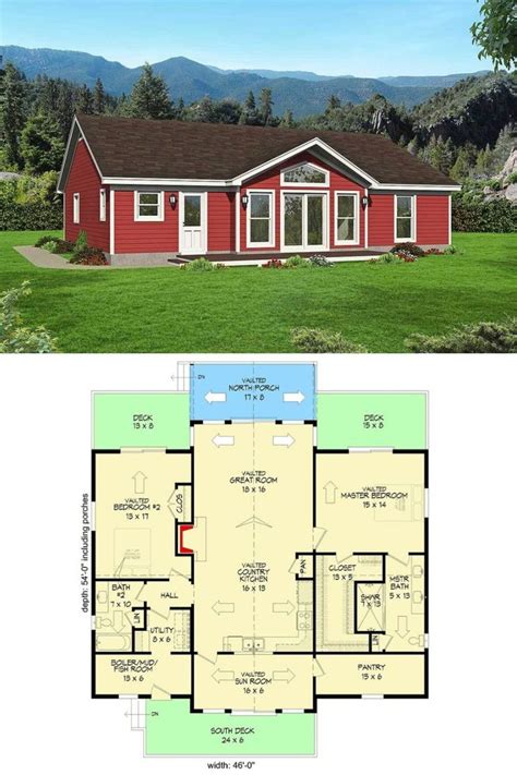 2 Bedroom Single Story Mountain Ranch With Open Floor Plan Floor Plan