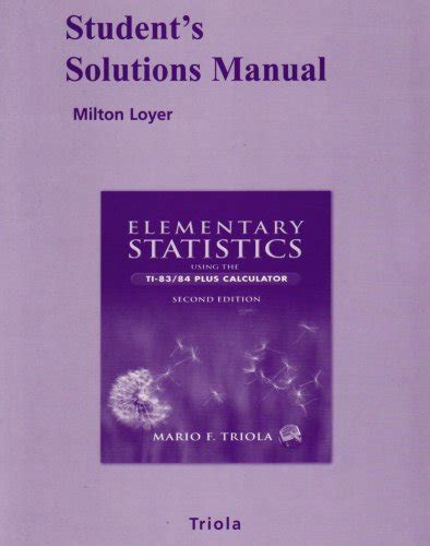 Student Solutions Manual For Elementary Statistics Using