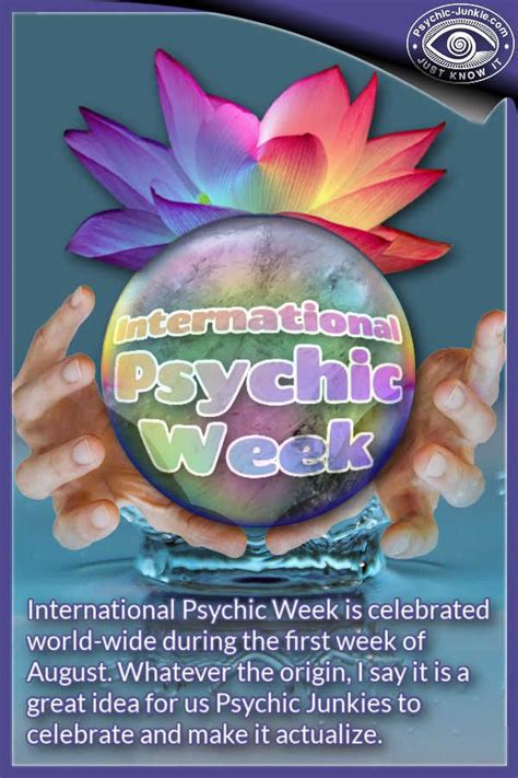 Blessed be the lord of hosts, who cleanses and heals our lives. International Psychic Week 2021 Is August 1st - 7th in ...