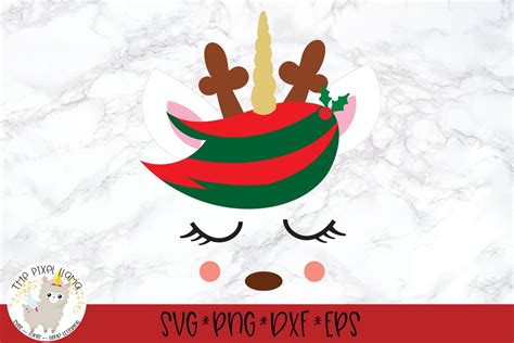 Christmas Unicorn Reindeer Svg Cut File 128771 Svgs Design Bundles