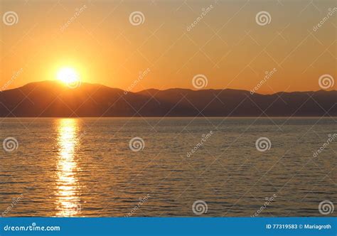 Sunset In Njivice Croatia Stock Image Image Of City