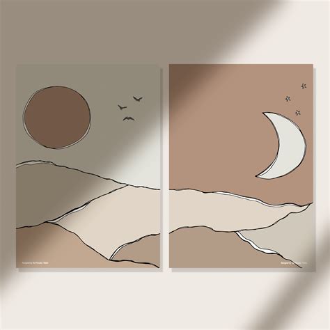 Poster Sun And Moon Natural A3 Yesvisuals