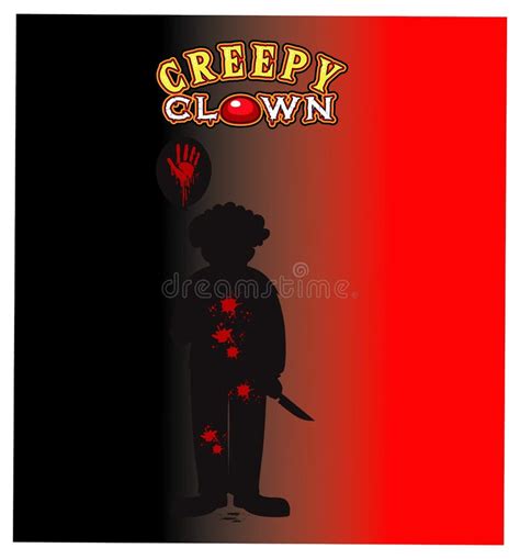Creepy Clown Text Poster With Clown Silhouette Stock Vector