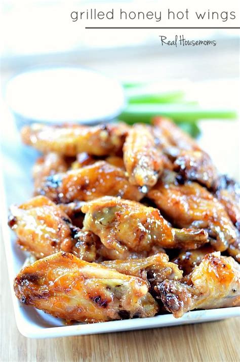 Heat grill or grill pan to medium heat. Grilled Honey Hot Wings | Real Housemoms | Chicken wing ...