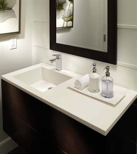 Bathroom vanity with bowl on top. 36" Counter with left-hand bowl. Petra Counter-Sinks ...
