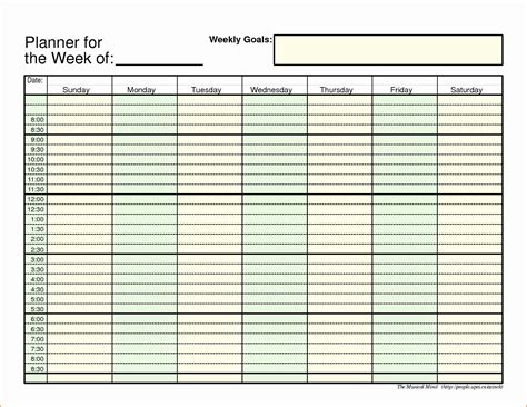 Daily Planner Template Excel Fresh 5 Weekly Planner Template Excel In