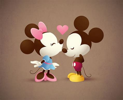 Mickey And Minnie The Kiss Disney Disney Wallpaper Mickey